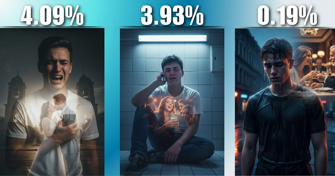 The Gemini AI Photo Prompt Copy Paste Sad Boy result: Drunk boy crying on floor, girl ignoring calls merged perfectly.