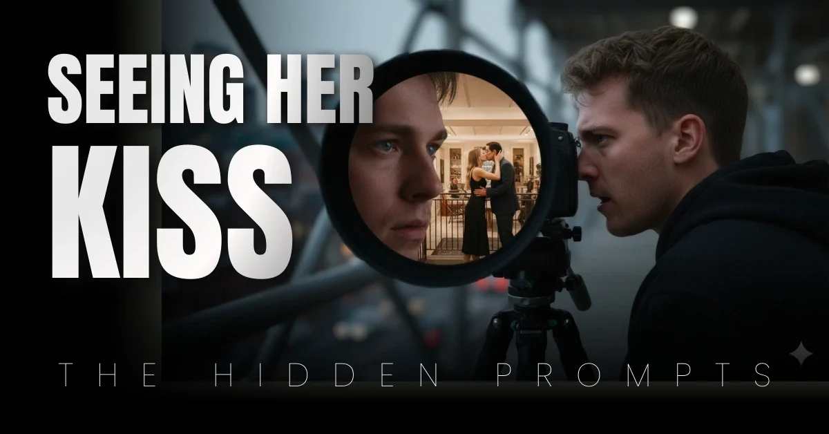 20-year-old man watching argument through lens, Gemini 3 Pro love failure prompts proof.