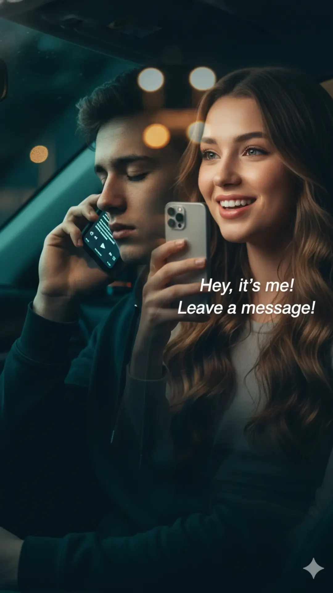 Grok imagine love failure prompt – boy looping old voicemails merged with girl recording new greeting