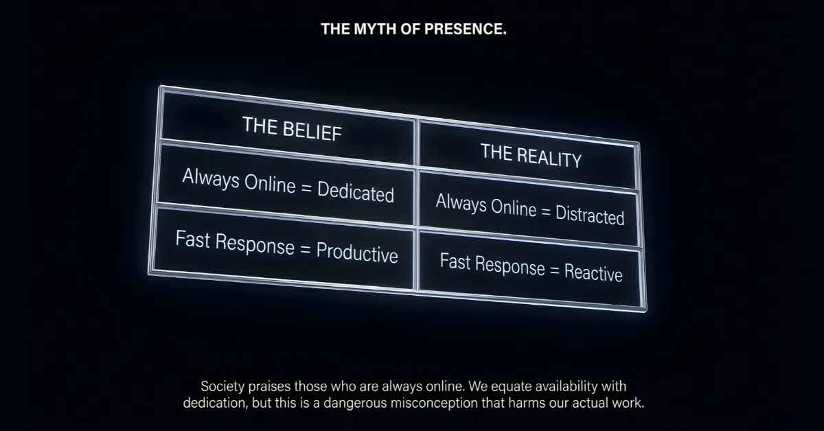Person meditating peacefully away from phone and laptop, symbolizing a digital detox for improved productivity.