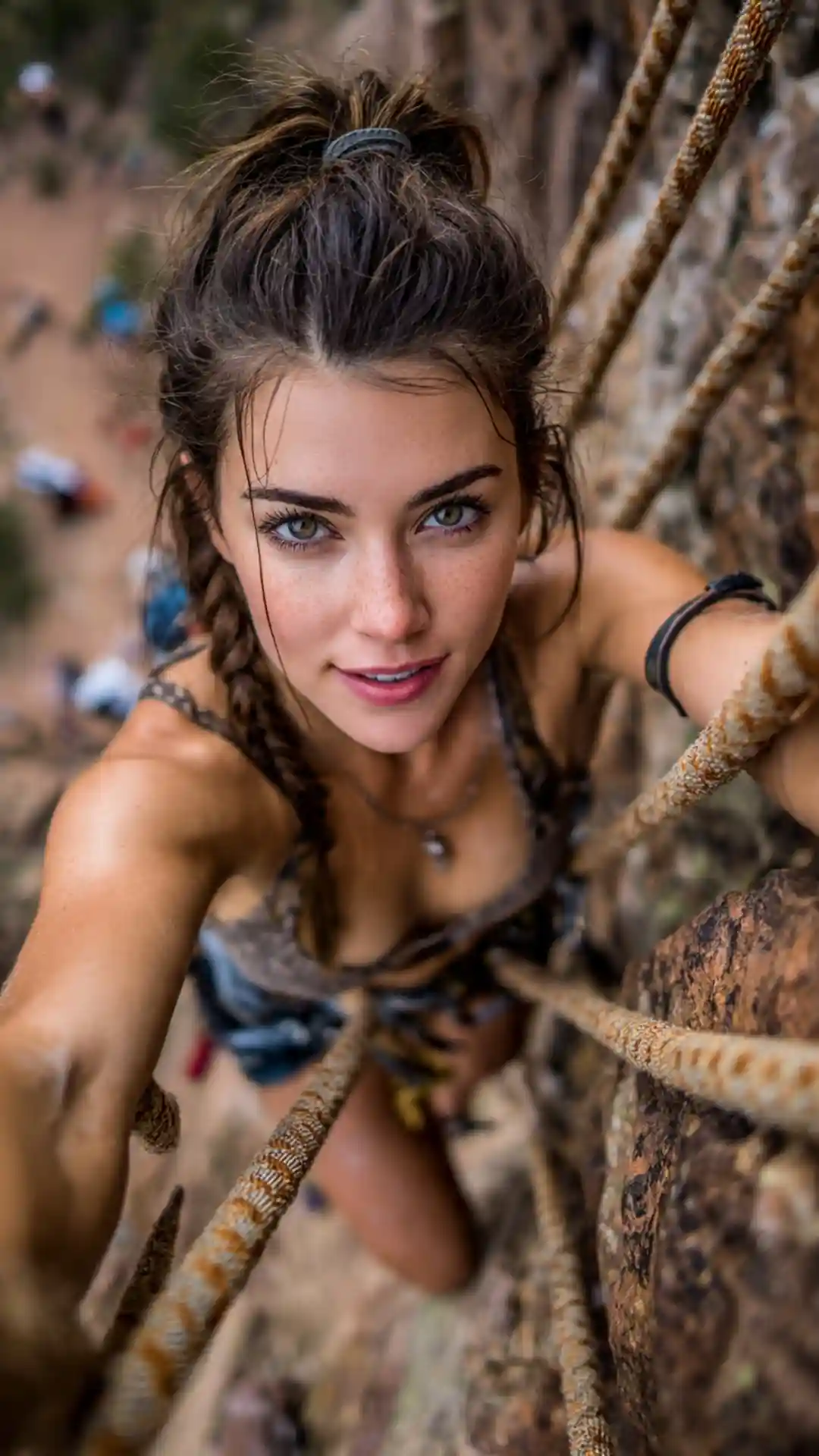 Tilt-shift miniature perspective for Girls Fashion Editorial Prompts, creating a stunning toy-like high-altitude scene