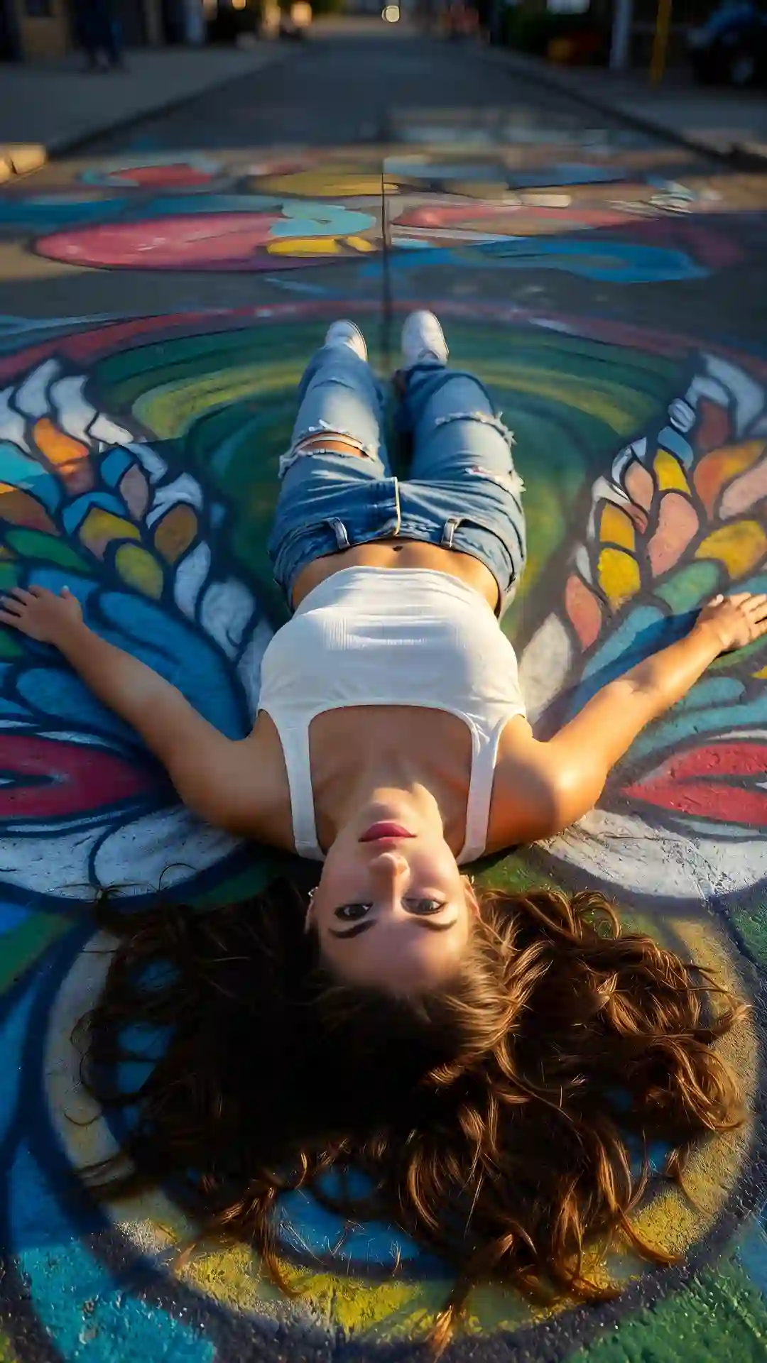 Grok Image Creator Street Mural Art Starfish Pose