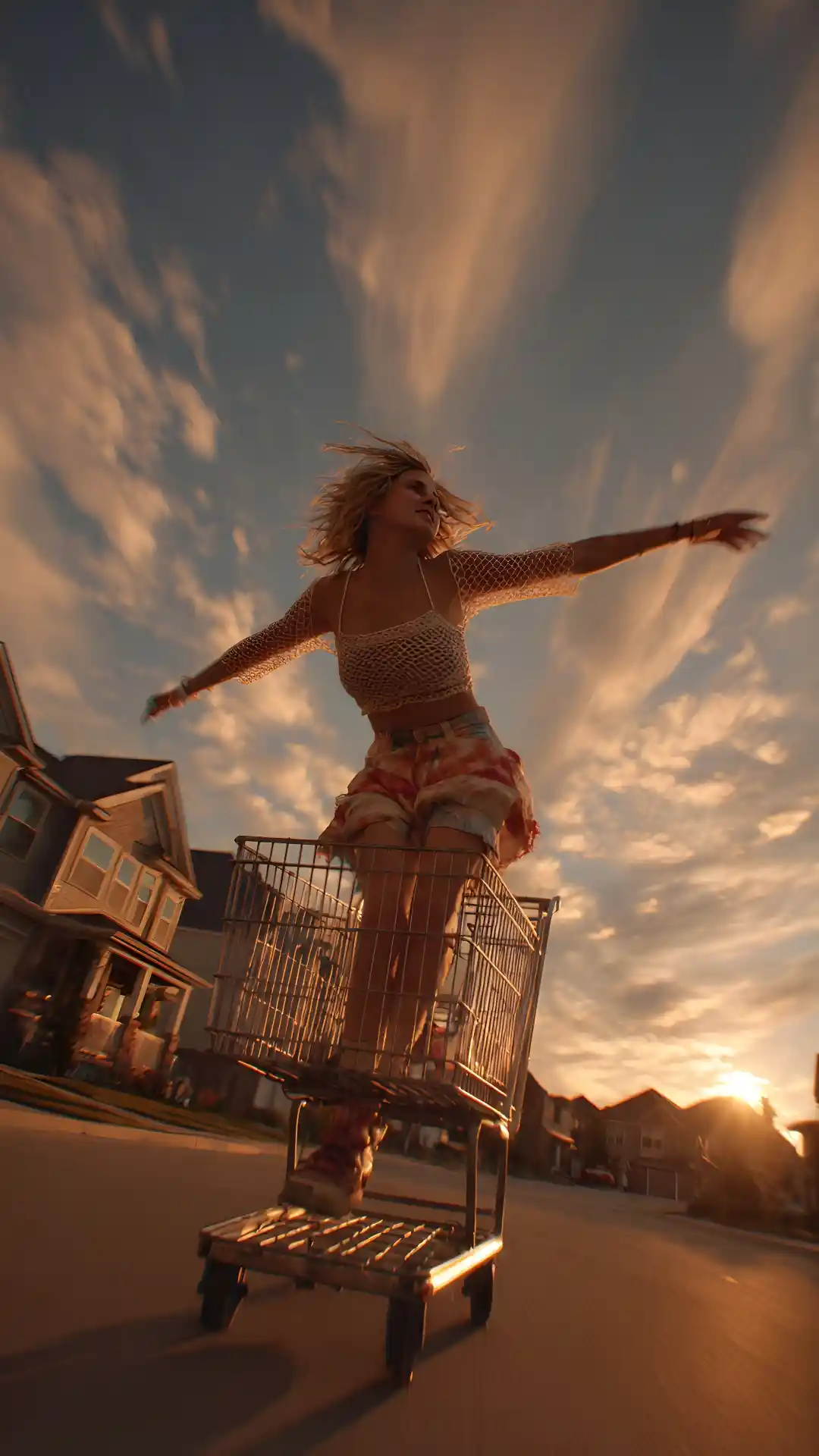 Grok Image AI Suburban Reckless Joy Shopping Cart