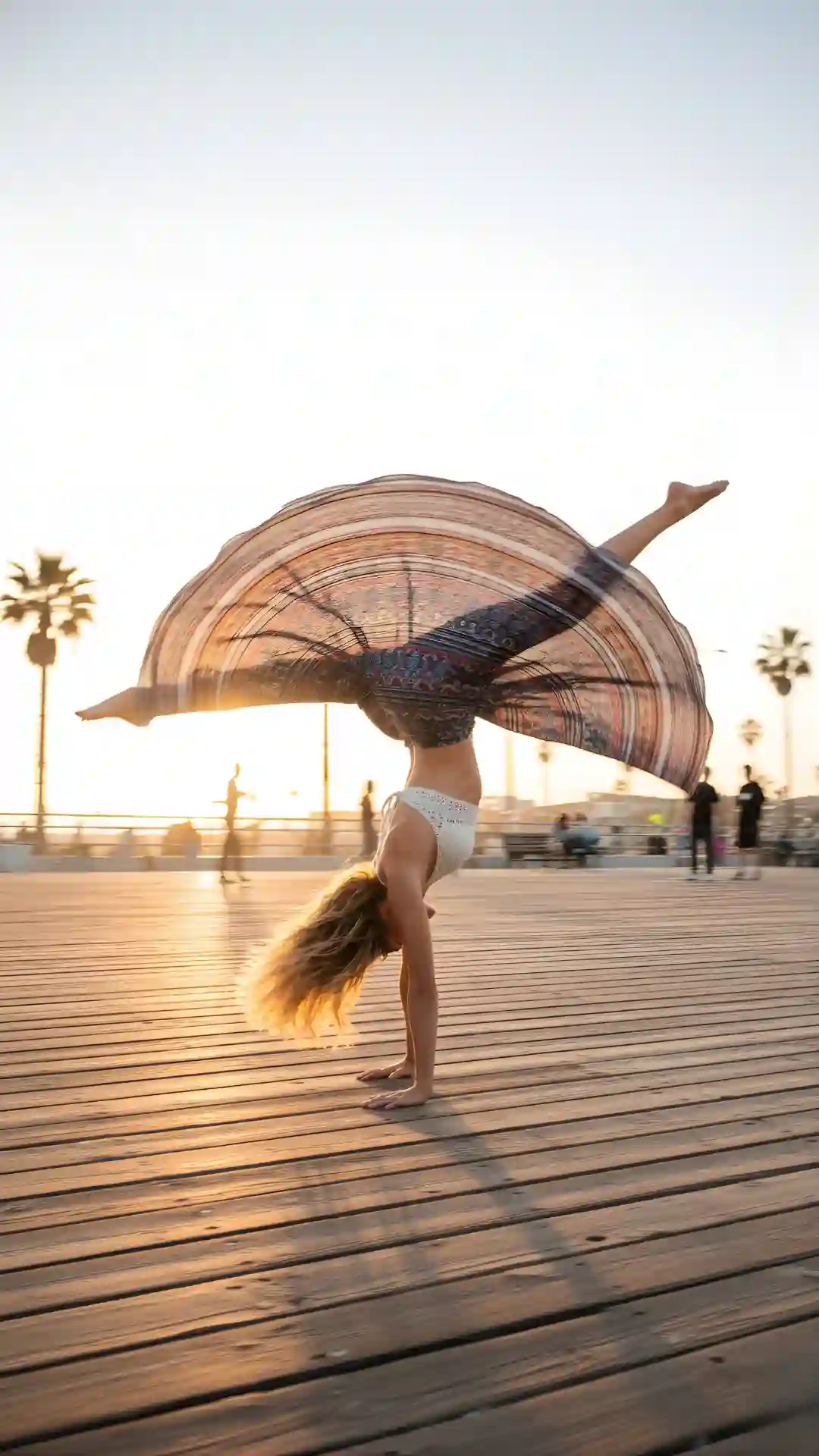 Grok Generate Image Mid-Cartwheel Venice Beach