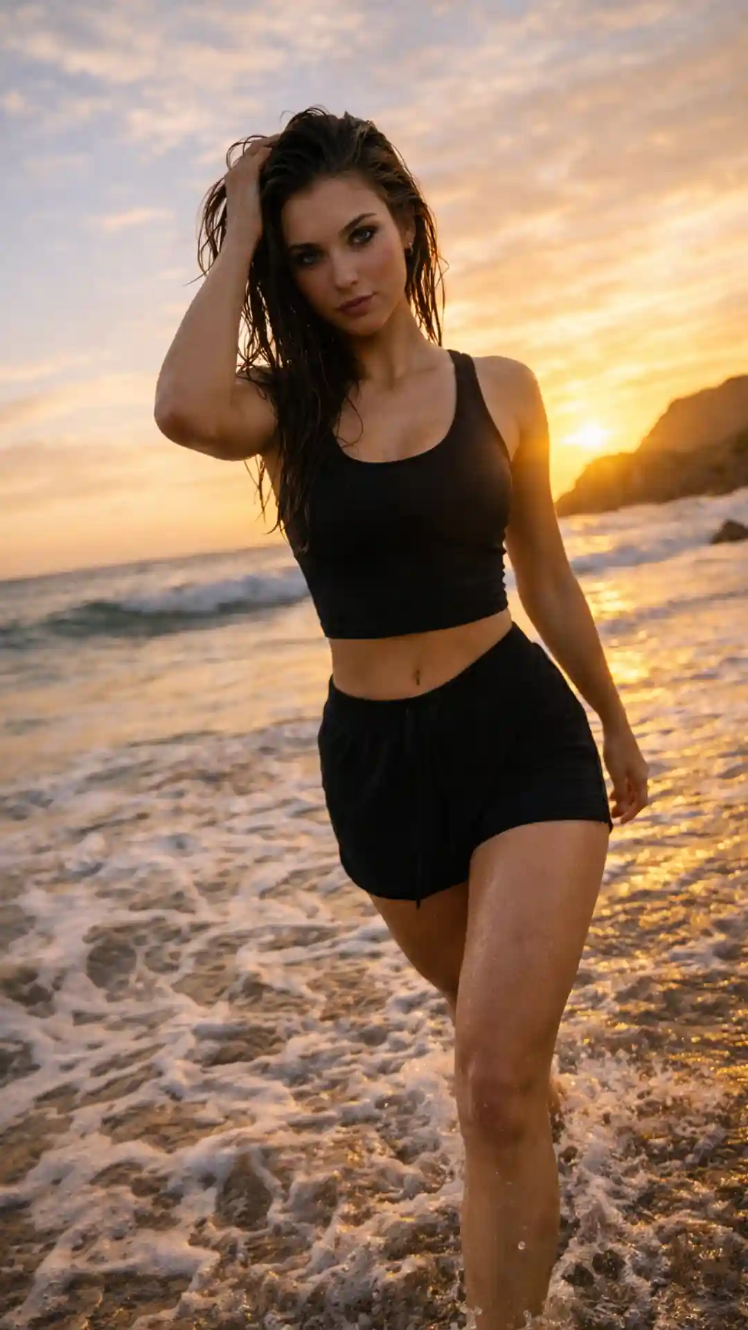 Uncensored grok prompts tracking dolly surf walk athletic wear with grok image editing