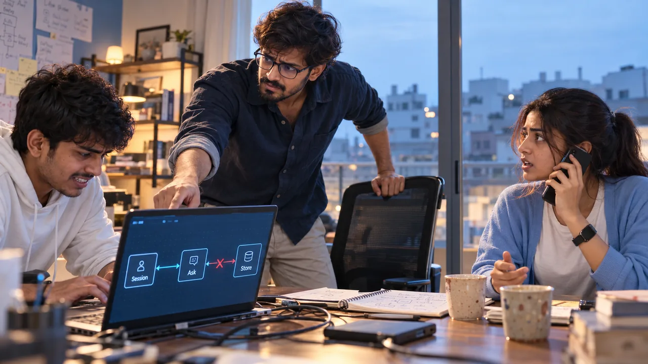 Radha Krishna and his UpcomingTools team chase a broken link between the Ask and Store steps of an AI customer interviews workflow, the failure I explain under what fails when a connection breaks