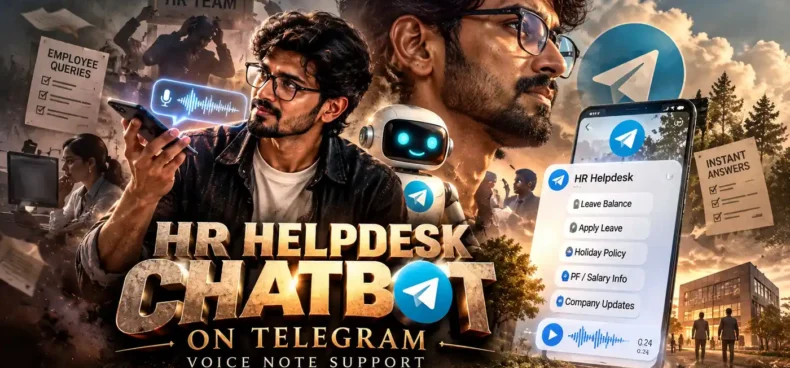 HR helpdesk chatbot on Telegram with voice note support, an HR chatbot for employees and an IT support bot, built for small businesses on UpcomingTools