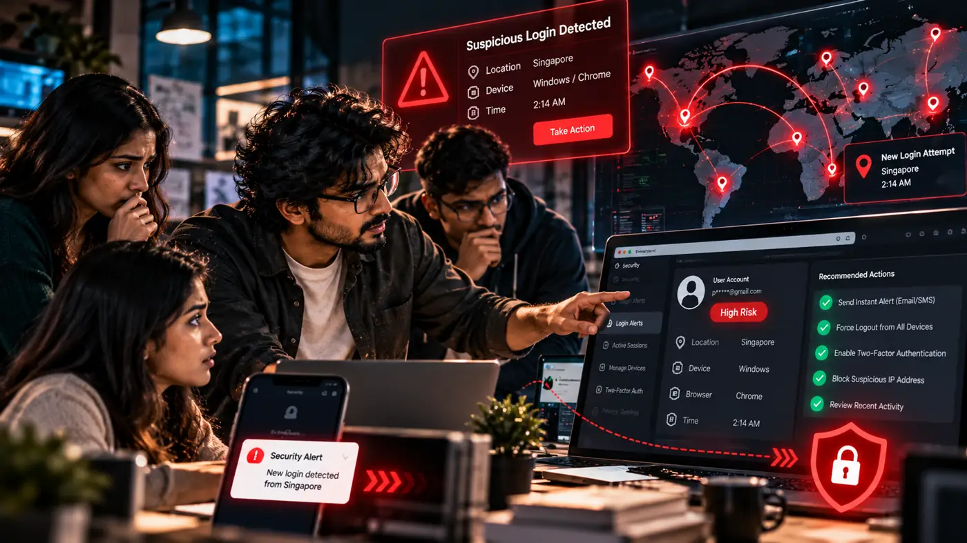 The fix for suspicious login alert automation in n8n: the GreyNoise API and IP geolocation flag impossible travel so account takeover alerts reach a small team