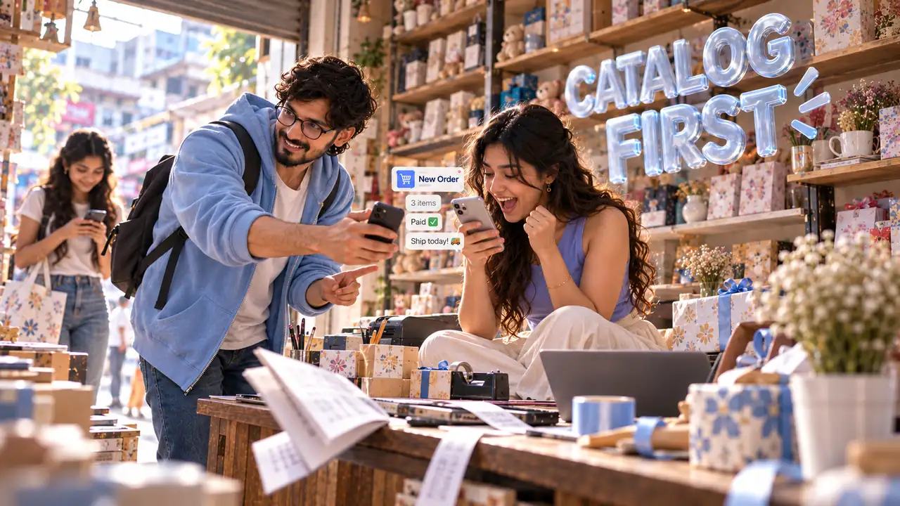 WhatsApp catalog for small shops answers stock, price and ordering questions in the first week, Radha Krishna of UpcomingTools on WhatsApp Business for small business India